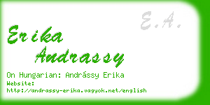 erika andrassy business card